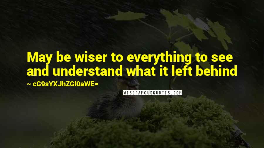 CG9sYXJhZGl0aWE= Quotes: May be wiser to everything to see and understand what it left behind