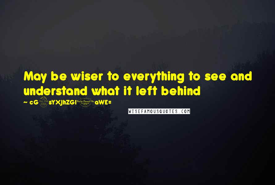 CG9sYXJhZGl0aWE= Quotes: May be wiser to everything to see and understand what it left behind