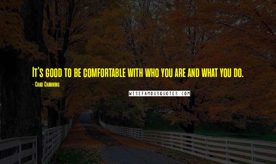 Chad Channing Quotes: It's good to be comfortable with who you are and what you do.
