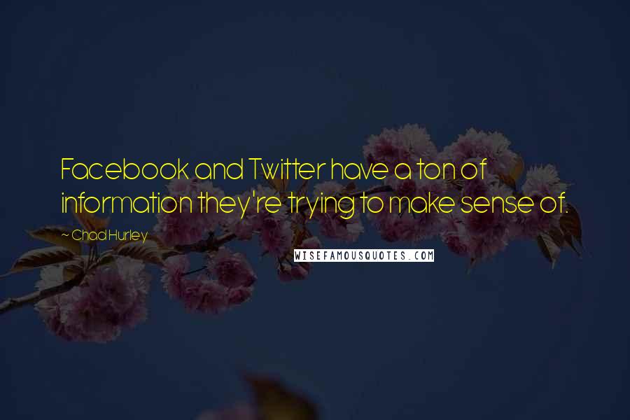 Chad Hurley Quotes: Facebook and Twitter have a ton of information they're trying to make sense of.