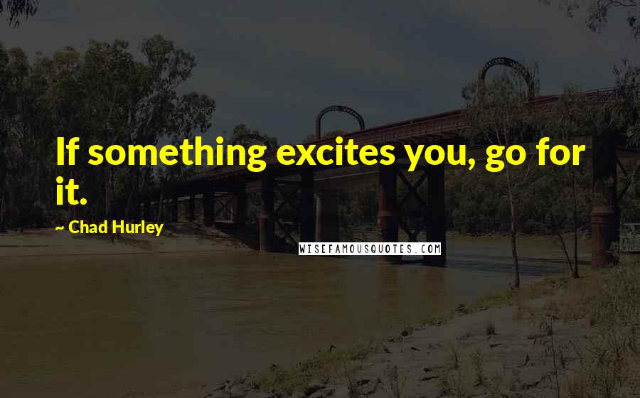 Chad Hurley Quotes: If something excites you, go for it.