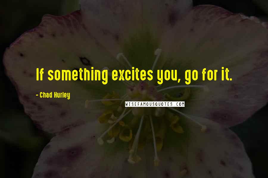Chad Hurley Quotes: If something excites you, go for it.