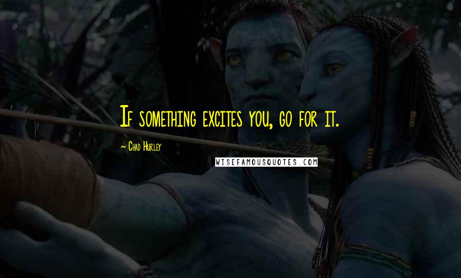 Chad Hurley Quotes: If something excites you, go for it.