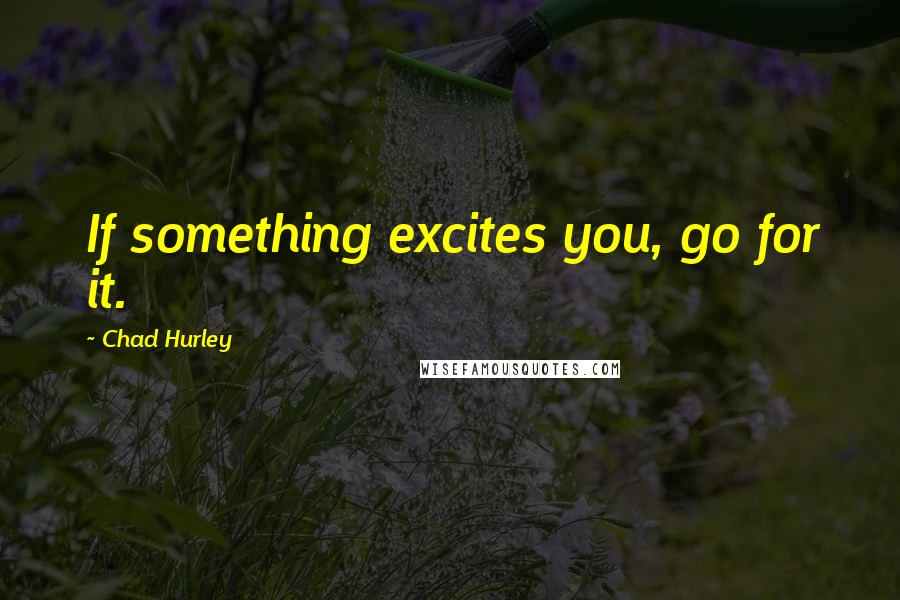 Chad Hurley Quotes: If something excites you, go for it.