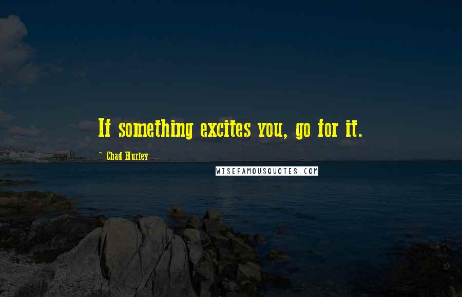 Chad Hurley Quotes: If something excites you, go for it.