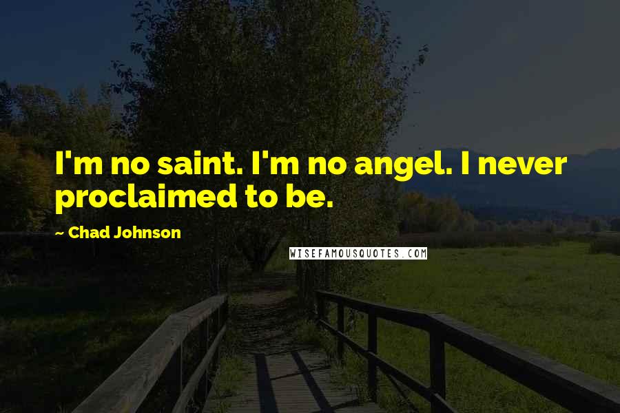 Chad Johnson Quotes: I'm no saint. I'm no angel. I never proclaimed to be.