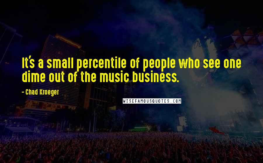 Chad Kroeger Quotes: It's a small percentile of people who see one dime out of the music business.