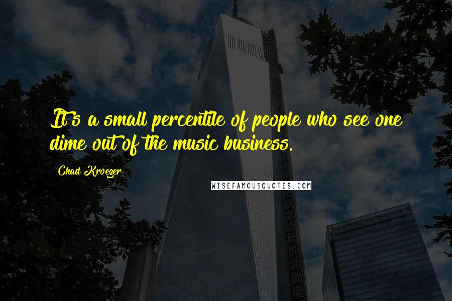 Chad Kroeger Quotes: It's a small percentile of people who see one dime out of the music business.