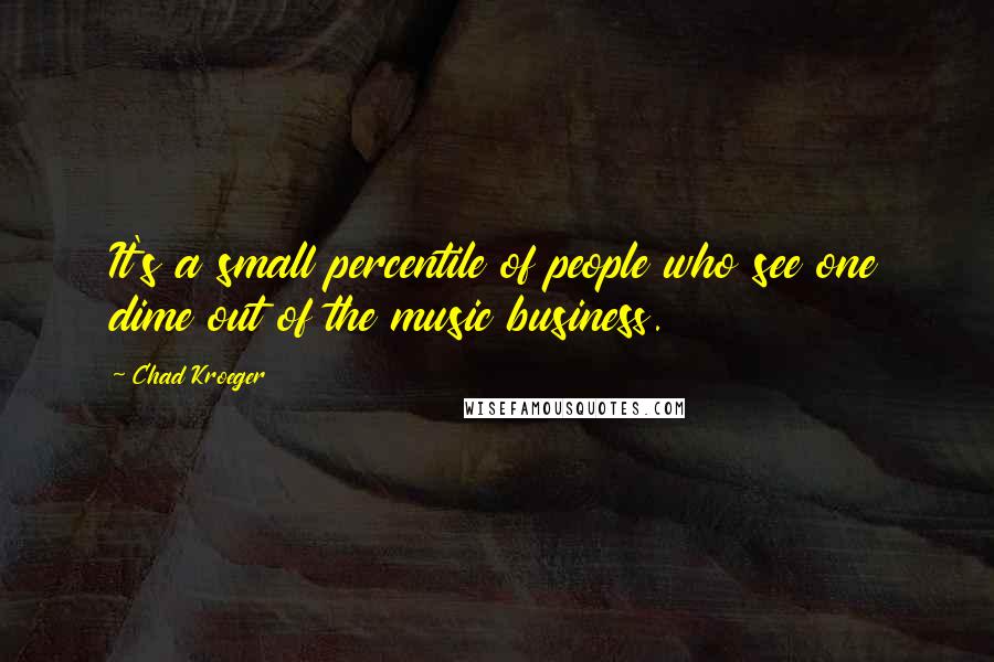 Chad Kroeger Quotes: It's a small percentile of people who see one dime out of the music business.