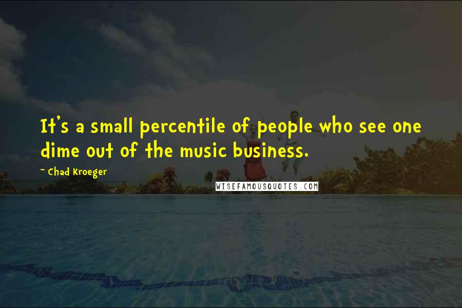 Chad Kroeger Quotes: It's a small percentile of people who see one dime out of the music business.