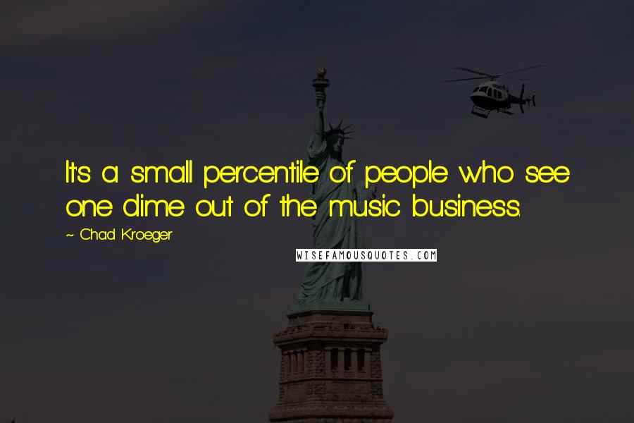 Chad Kroeger Quotes: It's a small percentile of people who see one dime out of the music business.