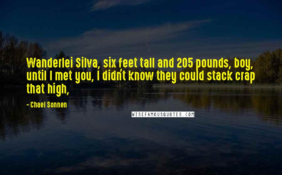 Chael Sonnen Quotes: Wanderlei Silva, six feet tall and 205 pounds, boy, until I met you, I didn't know they could stack crap that high,