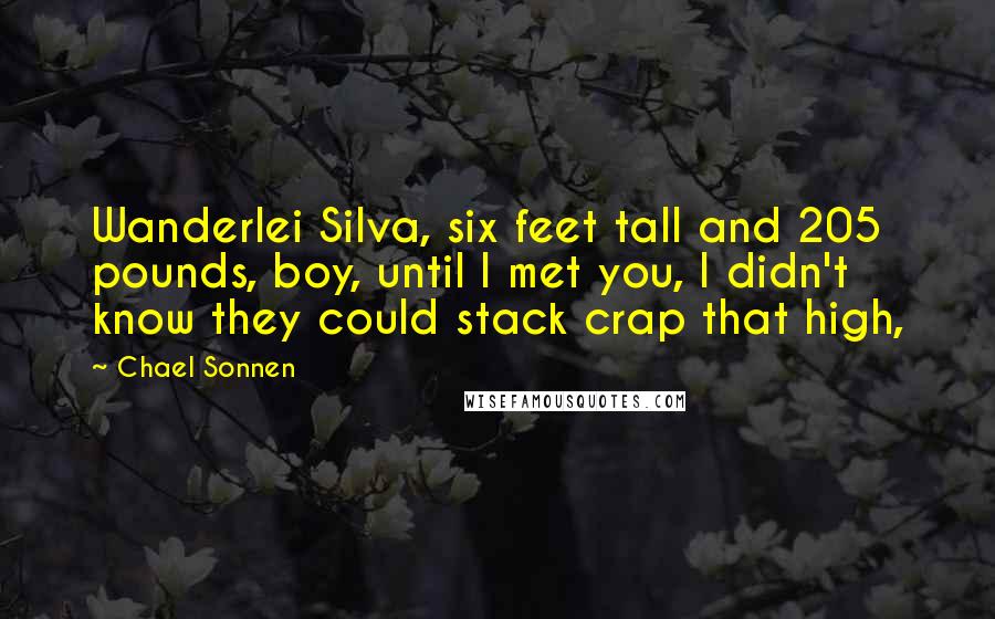 Chael Sonnen Quotes: Wanderlei Silva, six feet tall and 205 pounds, boy, until I met you, I didn't know they could stack crap that high,