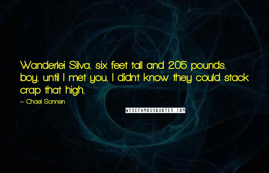 Chael Sonnen Quotes: Wanderlei Silva, six feet tall and 205 pounds, boy, until I met you, I didn't know they could stack crap that high,