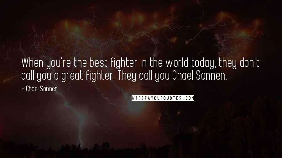 Chael Sonnen Quotes: When you're the best fighter in the world today, they don't call you a great fighter. They call you Chael Sonnen.