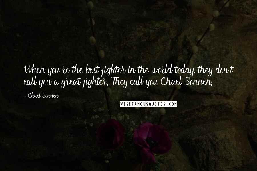 Chael Sonnen Quotes: When you're the best fighter in the world today, they don't call you a great fighter. They call you Chael Sonnen.