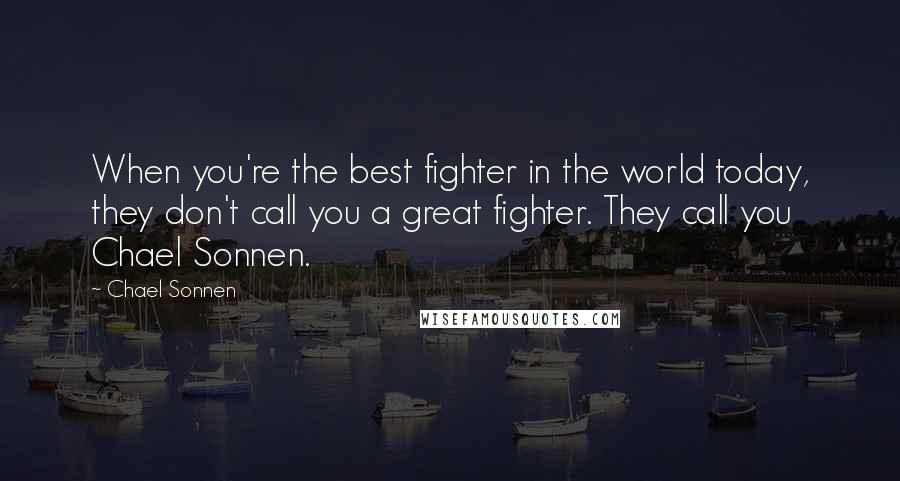 Chael Sonnen Quotes: When you're the best fighter in the world today, they don't call you a great fighter. They call you Chael Sonnen.