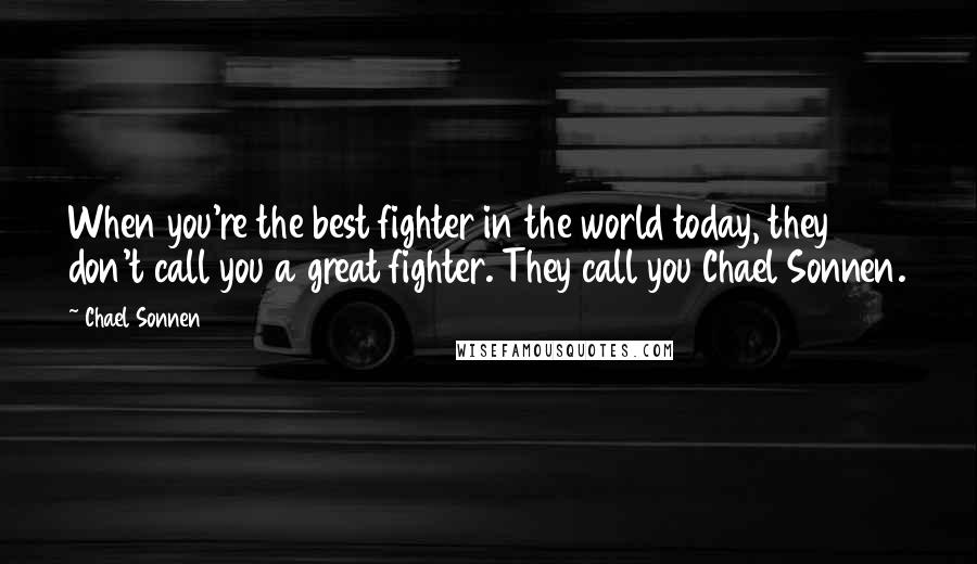 Chael Sonnen Quotes: When you're the best fighter in the world today, they don't call you a great fighter. They call you Chael Sonnen.