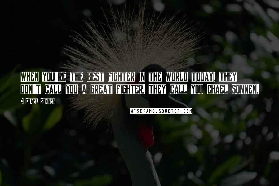 Chael Sonnen Quotes: When you're the best fighter in the world today, they don't call you a great fighter. They call you Chael Sonnen.