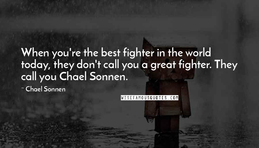 Chael Sonnen Quotes: When you're the best fighter in the world today, they don't call you a great fighter. They call you Chael Sonnen.