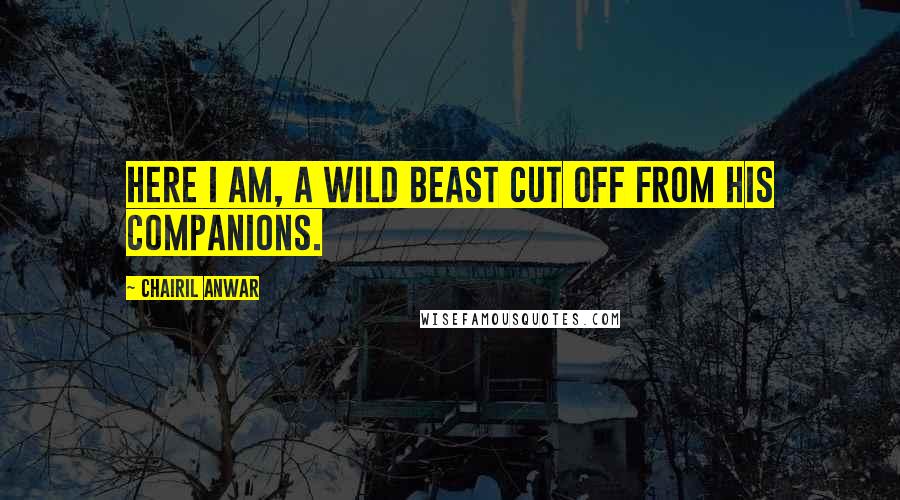 Chairil Anwar Quotes: Here I am, a wild beast cut off from his companions.