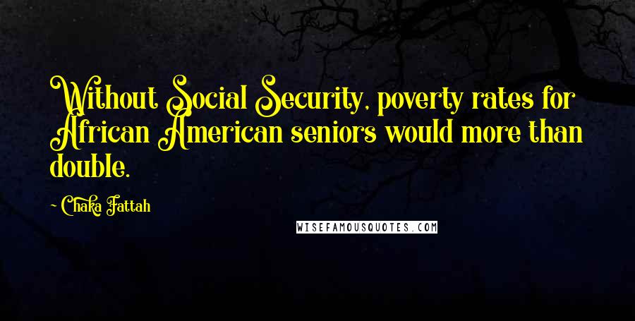Chaka Fattah Quotes: Without Social Security, poverty rates for African American seniors would more than double.
