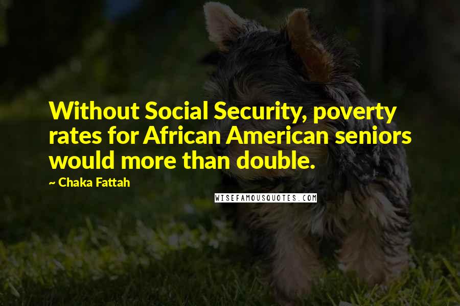 Chaka Fattah Quotes: Without Social Security, poverty rates for African American seniors would more than double.