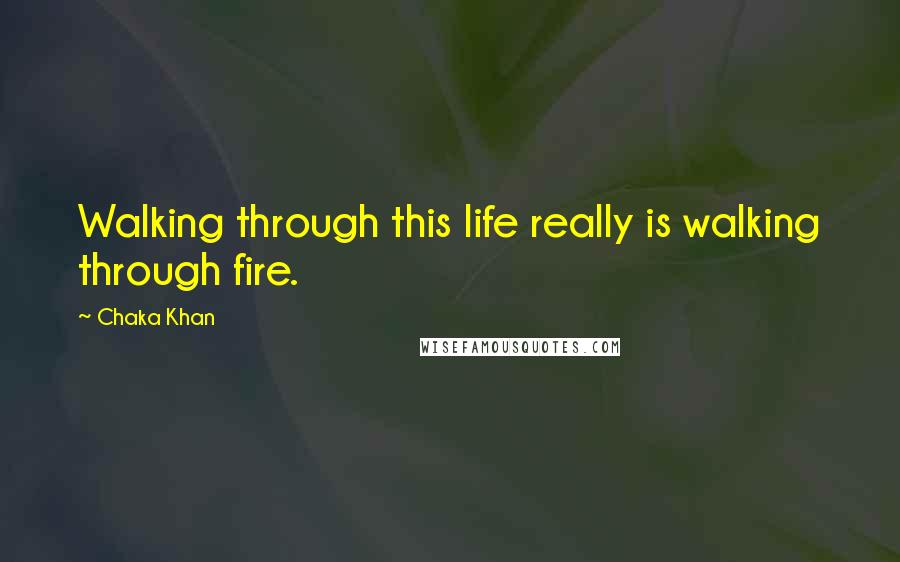 Chaka Khan Quotes: Walking through this life really is walking through fire.