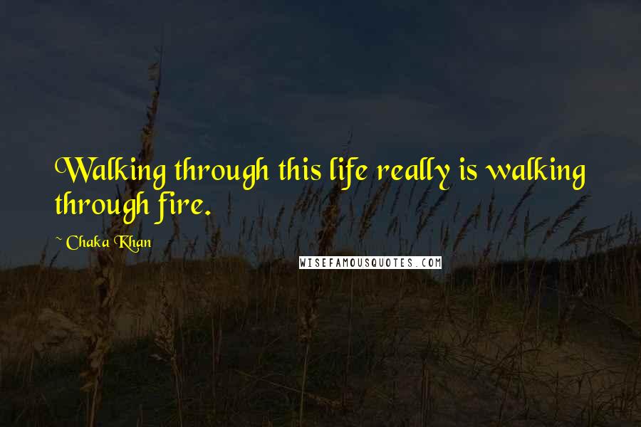 Chaka Khan Quotes: Walking through this life really is walking through fire.