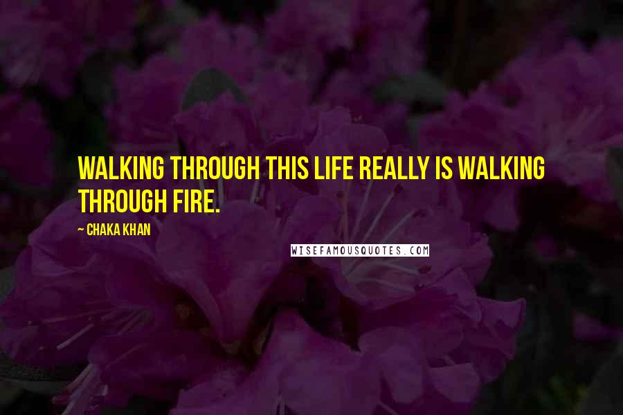 Chaka Khan Quotes: Walking through this life really is walking through fire.