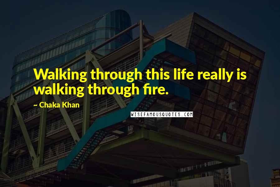Chaka Khan Quotes: Walking through this life really is walking through fire.