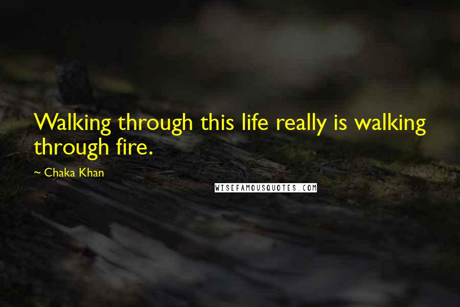 Chaka Khan Quotes: Walking through this life really is walking through fire.