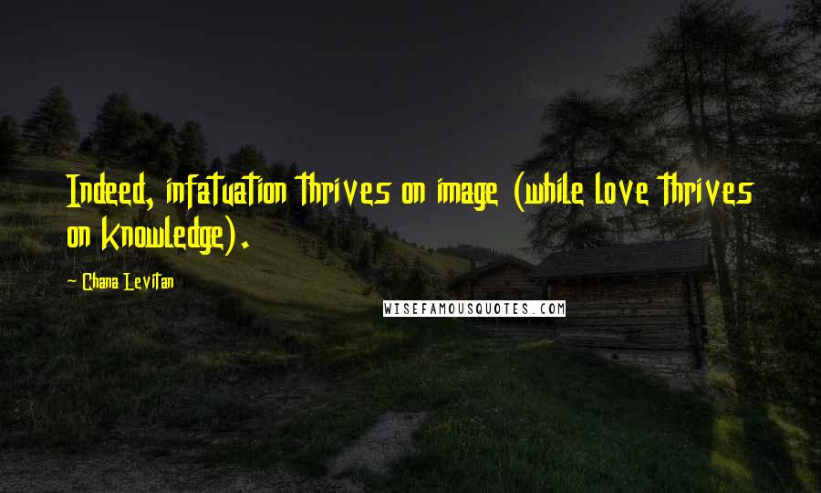 Chana Levitan Quotes: Indeed, infatuation thrives on image (while love thrives on knowledge).