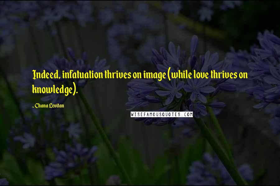 Chana Levitan Quotes: Indeed, infatuation thrives on image (while love thrives on knowledge).