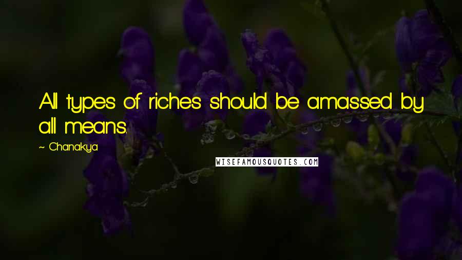 Chanakya Quotes: All types of riches should be amassed by all means.