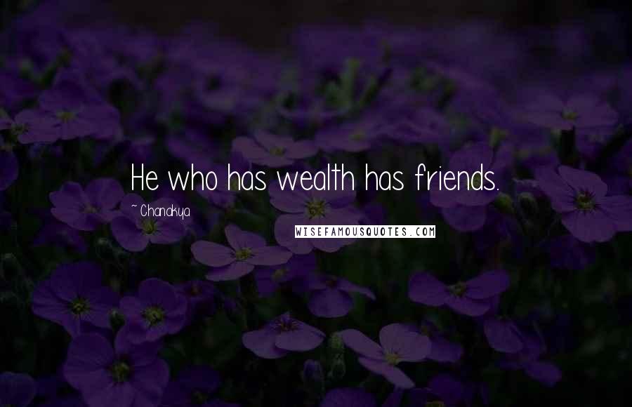 Chanakya Quotes: He who has wealth has friends.