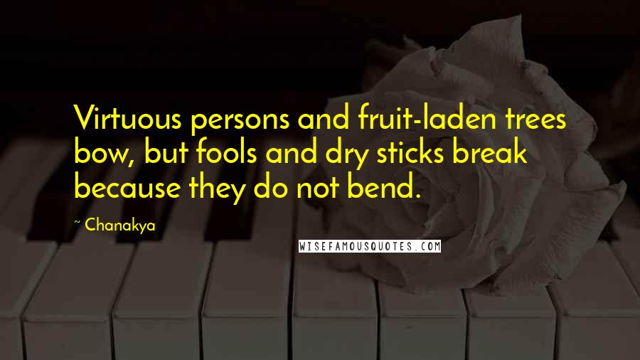 Chanakya Quotes: Virtuous persons and fruit-laden trees bow, but fools and dry sticks break because they do not bend.