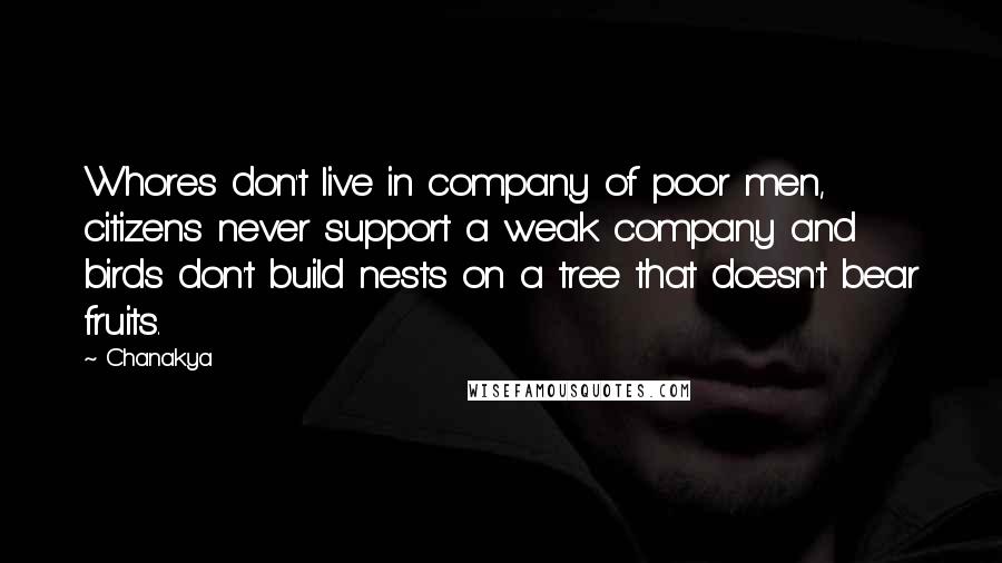 Chanakya Quotes: Whores don't live in company of poor men, citizens never support a weak company and birds don't build nests on a tree that doesn't bear fruits.