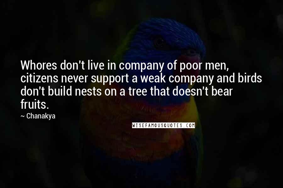 Chanakya Quotes: Whores don't live in company of poor men, citizens never support a weak company and birds don't build nests on a tree that doesn't bear fruits.