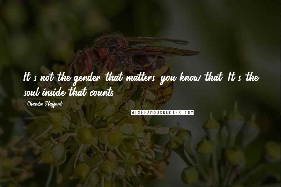 Chanda Stafford Quotes: It's not the gender that matters, you know that. It's the soul inside that counts.