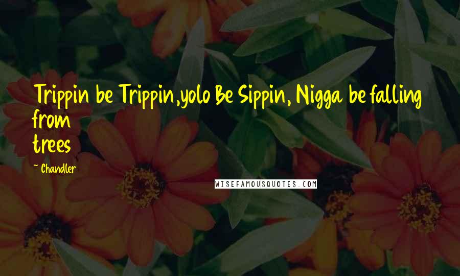 Chandler Quotes: Trippin be Trippin,yolo Be Sippin, Nigga be falling from trees