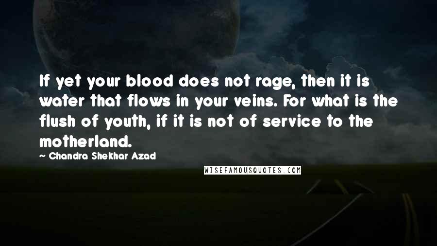 Chandra Shekhar Azad Quotes: If yet your blood does not rage, then it is water that flows in your veins. For what is the flush of youth, if it is not of service to the motherland.