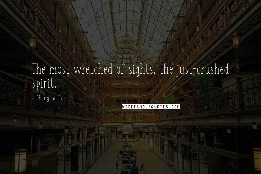 Chang-rae Lee Quotes: The most wretched of sights, the just-crushed spirit.