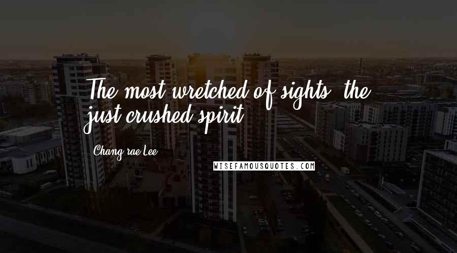 Chang-rae Lee Quotes: The most wretched of sights, the just-crushed spirit.