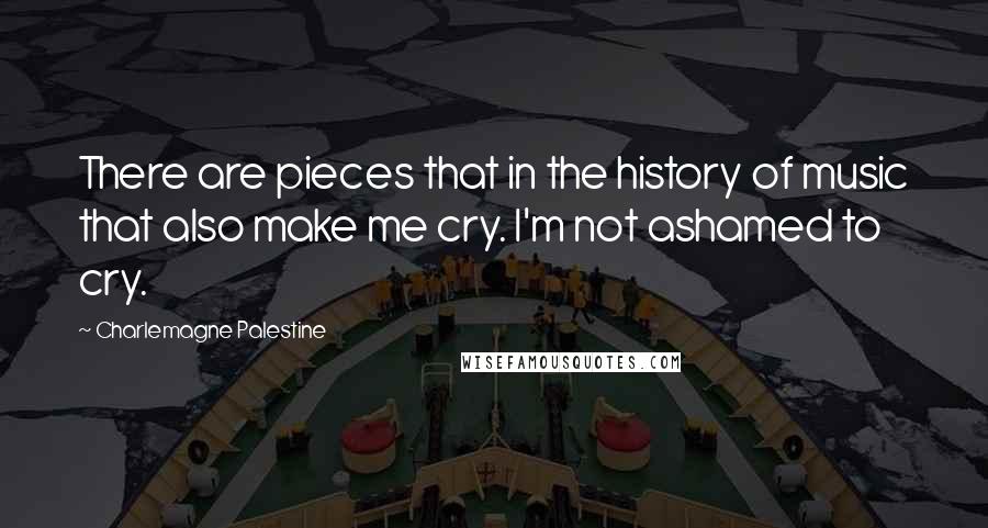 Charlemagne Palestine Quotes: There are pieces that in the history of music that also make me cry. I'm not ashamed to cry.