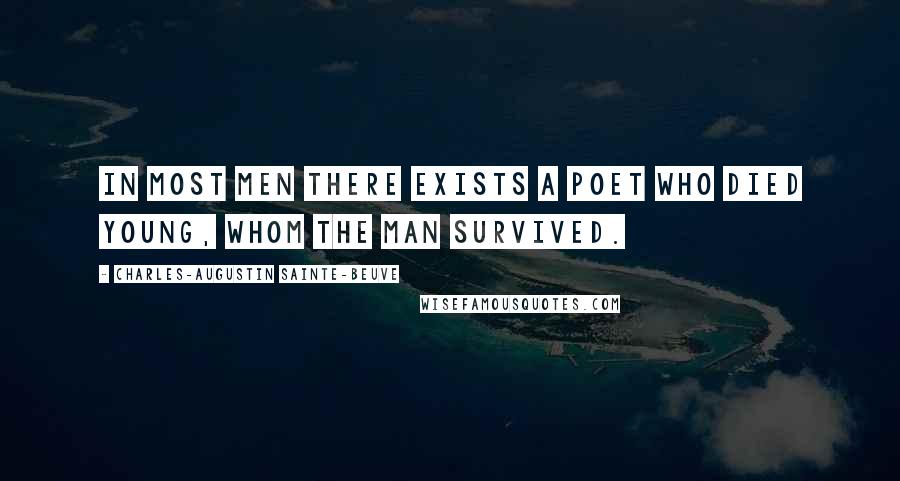 Charles-Augustin Sainte-Beuve Quotes: In most men there exists a poet who died young, whom the man survived.