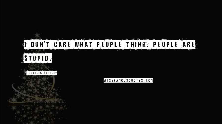 Charles Barkley Quotes: I don't care what people think. people are stupid.