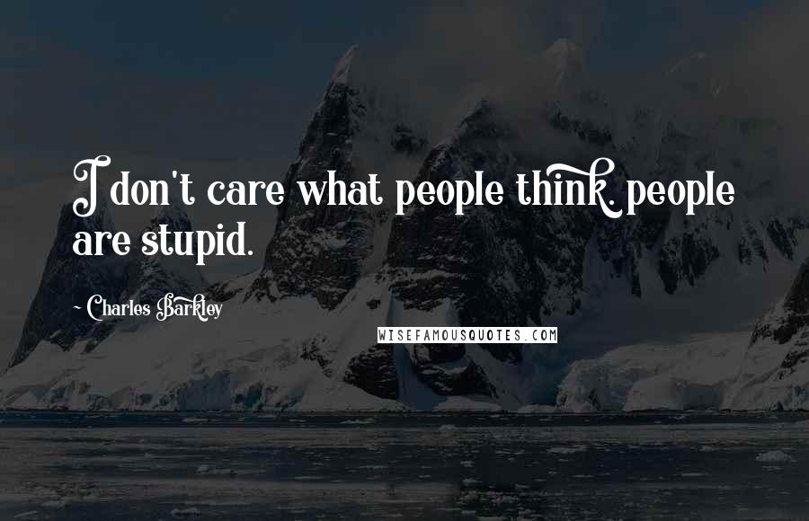 Charles Barkley Quotes: I don't care what people think. people are stupid.