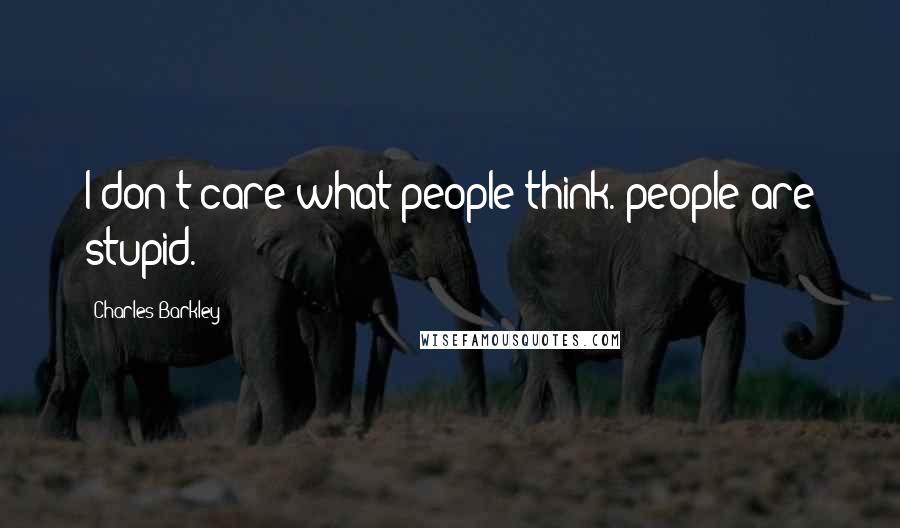 Charles Barkley Quotes: I don't care what people think. people are stupid.