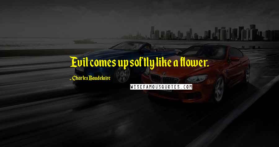 Charles Baudelaire Quotes: Evil comes up softly like a flower.